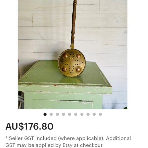 Copper,  brass and wood antique bed warmer -chestnut roaster pan -wall  decor - Picture 8 of 10